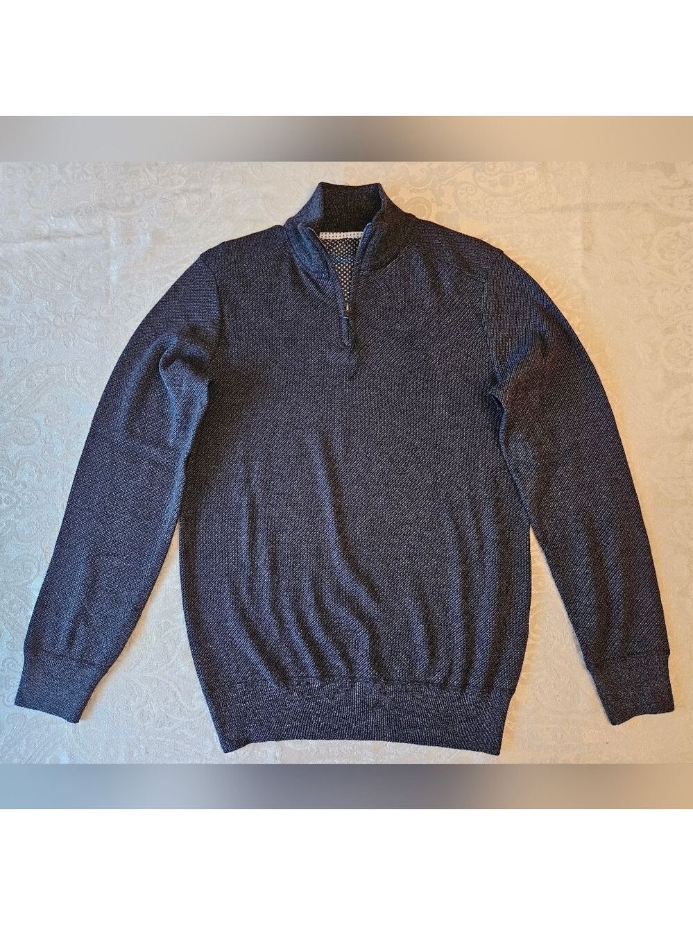 Men's Robert Graham Navy Quarter Zip Up Sweater, Small, NWOT, Soft and Cozy